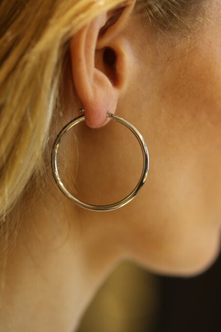 nickie white gold hoops 14k